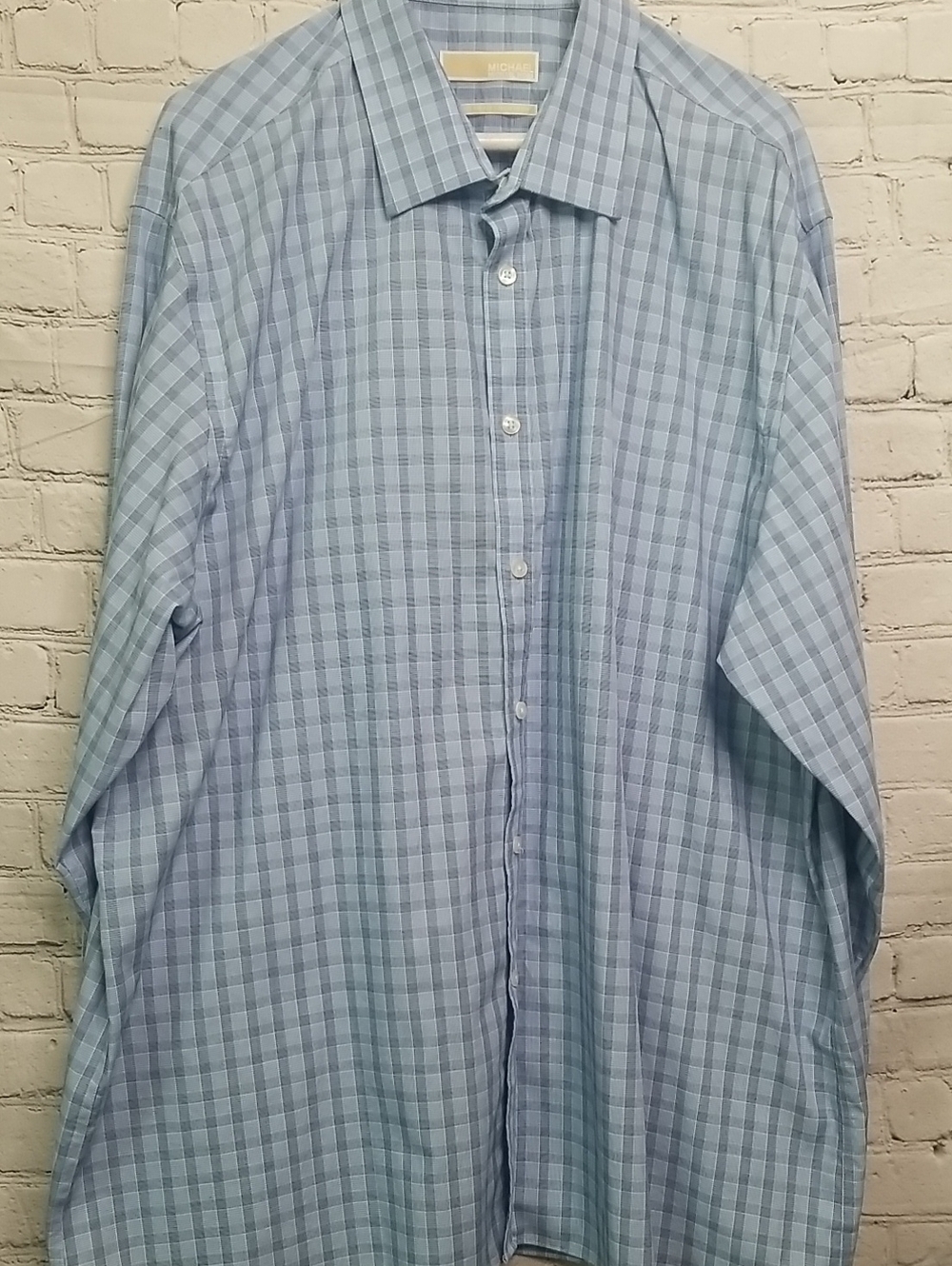 Michael Kors Mens Cotton Shirt 18.5 Regular Fit Non Iron